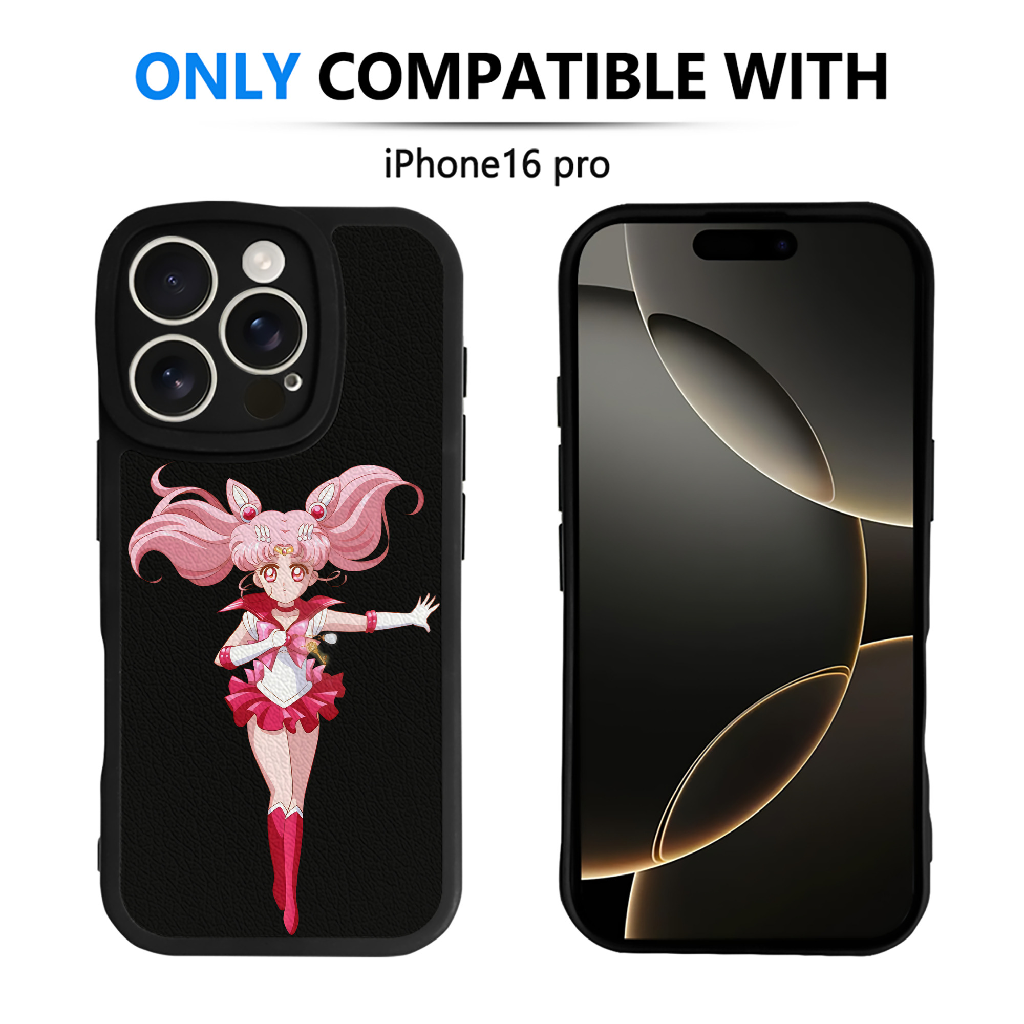 （画像用） 美少女戦士セーラームーン ちびうさ Sailor Moon Chibiusa Tsukino Usagi Small Lady Serenity 【iPhone 16シリーズ対応】シリコンスマホケース（レザー調） 材質：シリコン